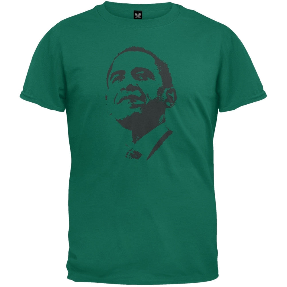 Obama - Silhouette T-Shirt - Jade Dome Men's T-Shirts Old Glory 2XL Green 