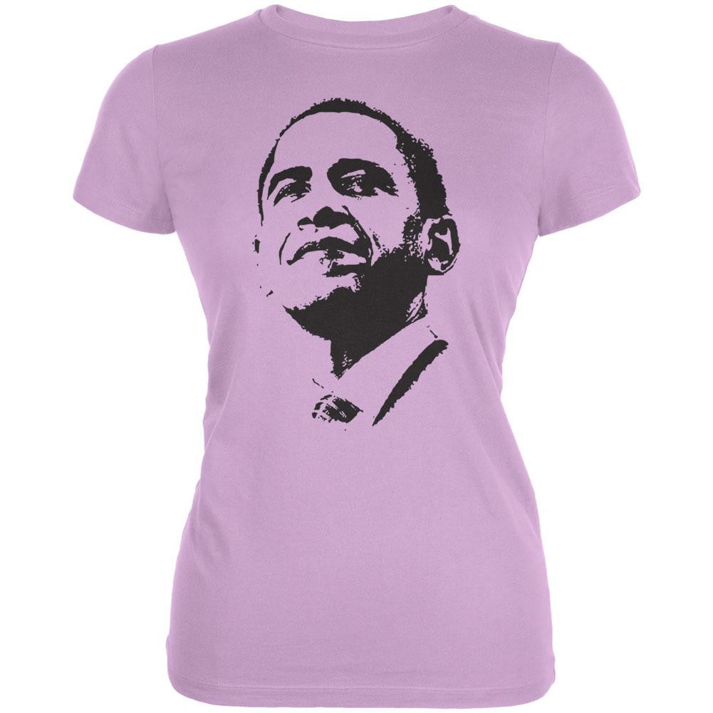 Obama - Silhouette Juniors Purple T-Shirt Juniors T-Shirts Old Glory LG Purple 