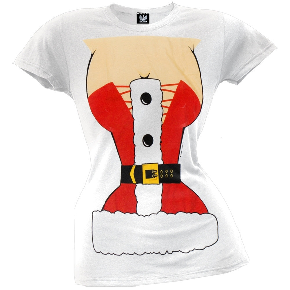 Mrs Claus Costume Juniors T-Shirt Juniors T-Shirts Christmas MD White 