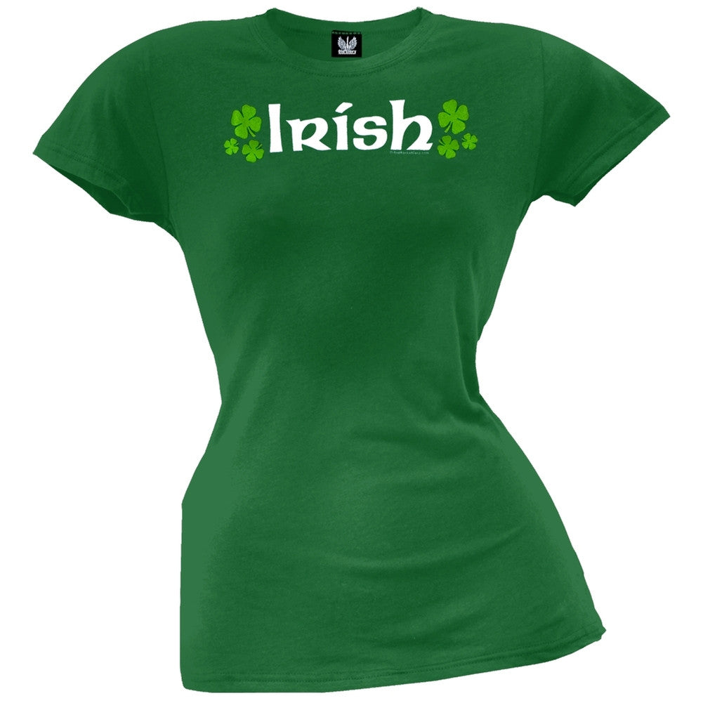 Irish Shamrock Juniors T-Shirt Juniors T-Shirts St. Patrick's Day LG Green 