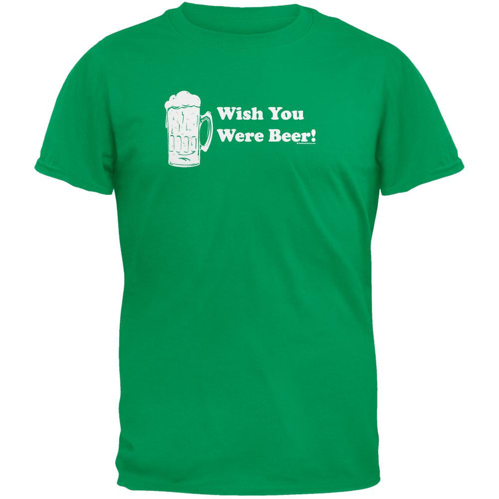 Wish You Were Beer T-Shirt Men's T-Shirts Old Glory 2XL Green 