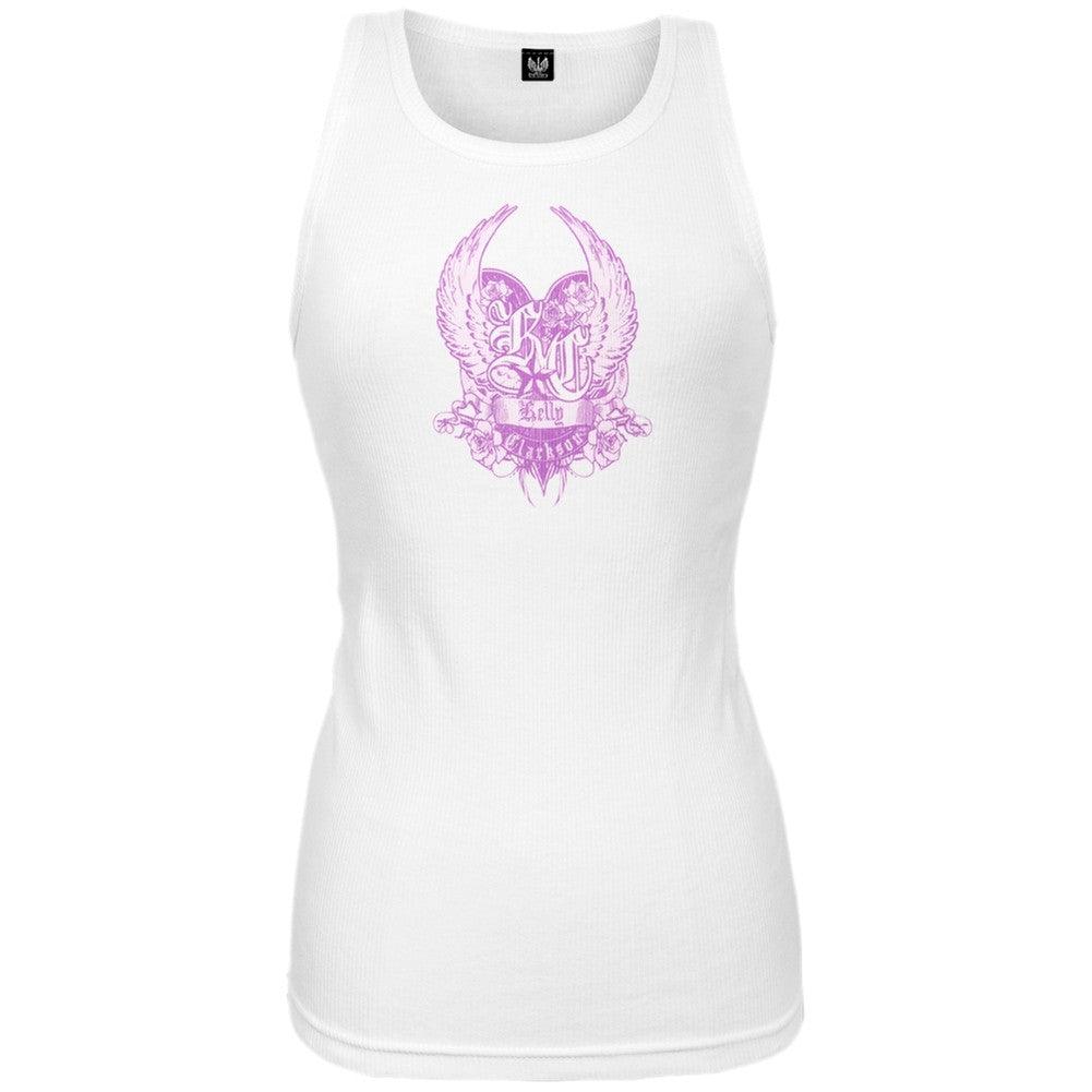 Kelly Clarkson - Crest Juniors Tank Top Juniors Tank Tops Kelly Clarkson LG White