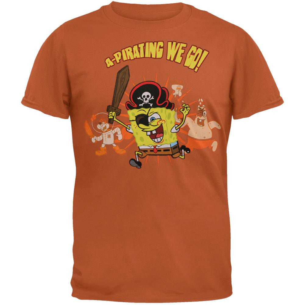 Spongebob Squarepants - A Pirating Soft T-Shirt Men's T-Shirts Spongebob Squarepants MD Orange