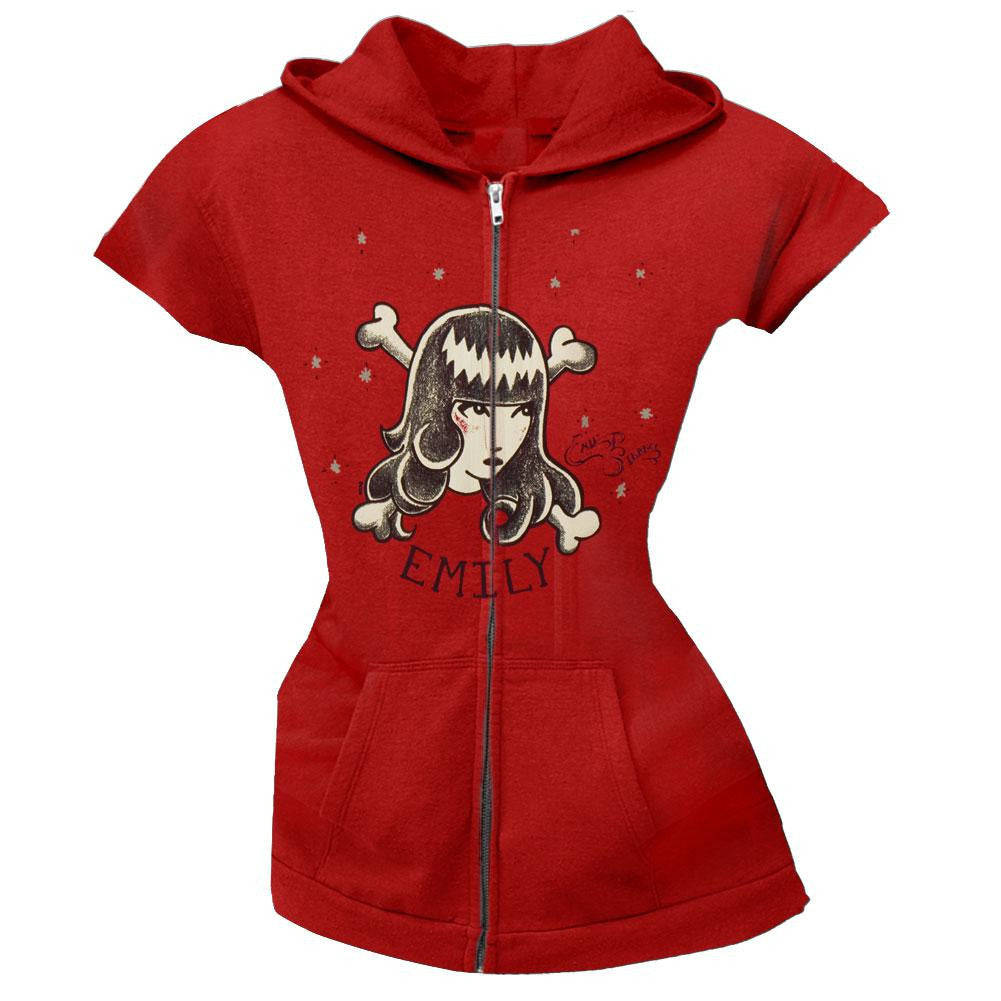 Emily The Strange - Poison Juniors Hoodie Juniors Hoodies Emily the Strange MD Red 