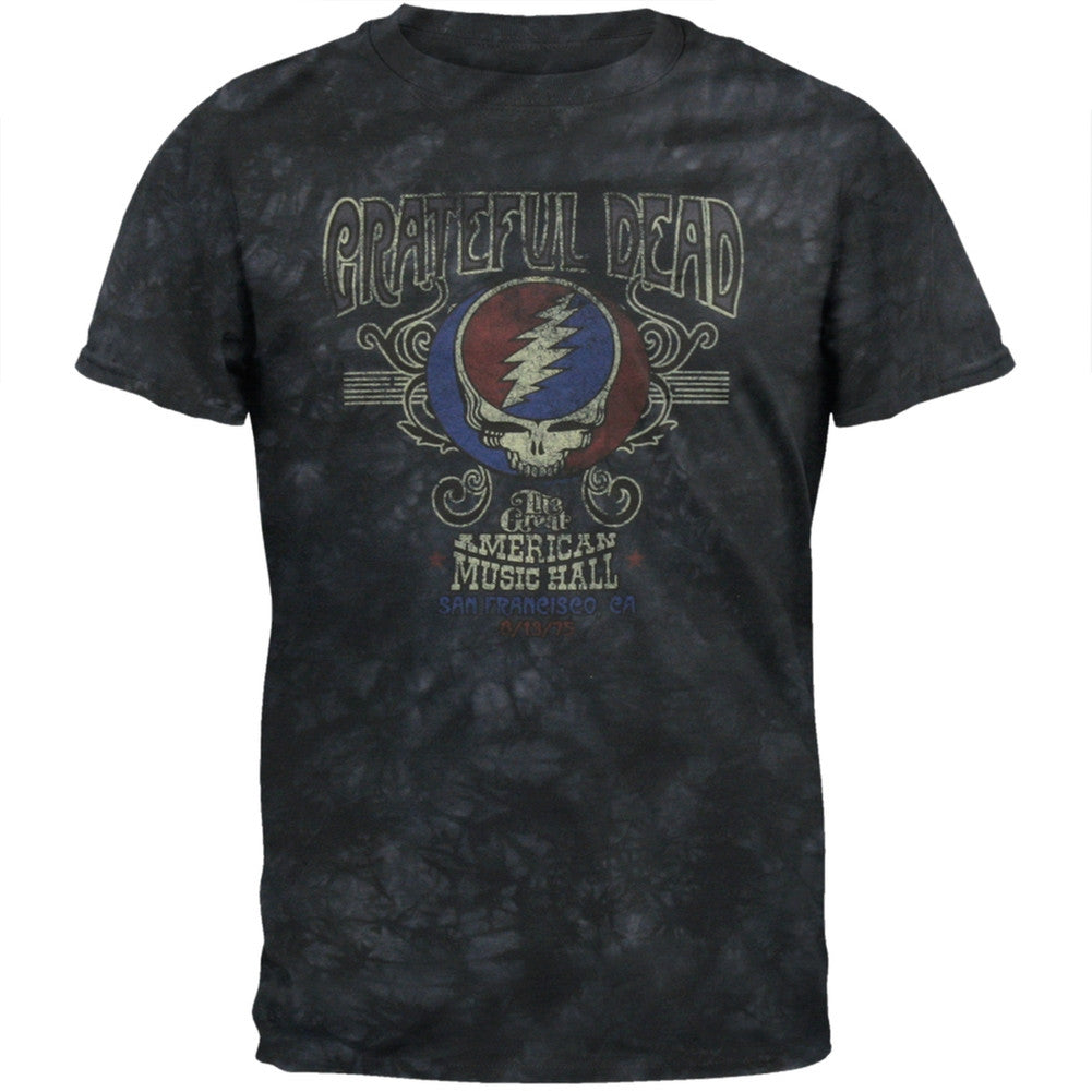 Grateful Dead - American Music Hall Grey Tie Dye T-Shirt Men's T-Shirts Grateful Dead SM Grey 