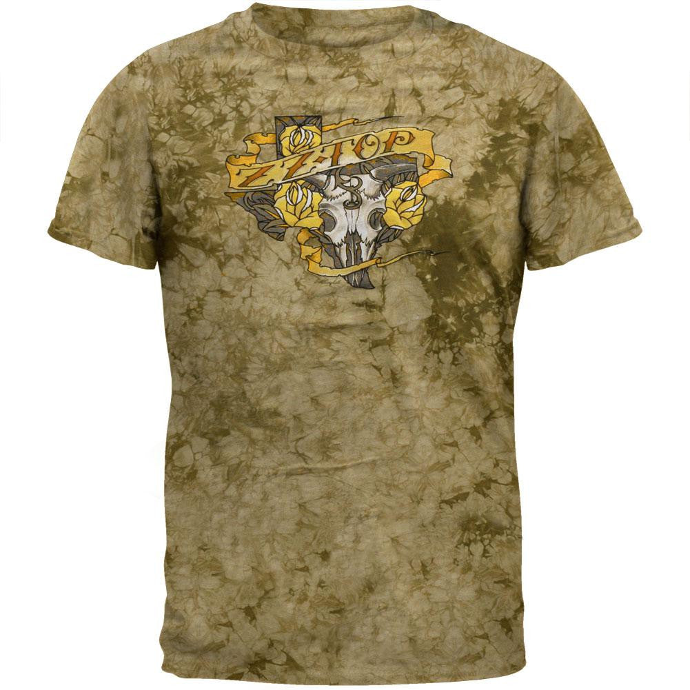 ZZ Top - Texas Trio Tie Dye T-Shirt Men's T-Shirts ZZ Top MD Beige