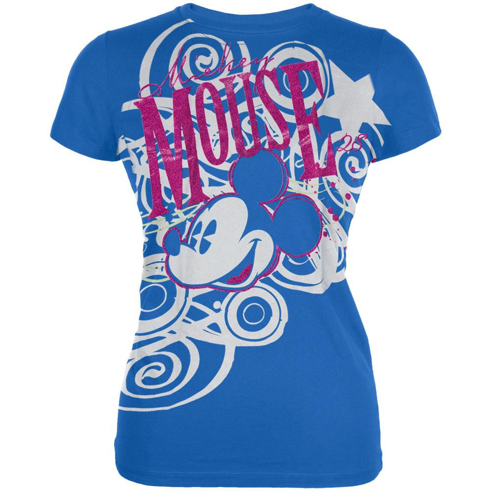 Mickey Mouse - Spiral Juniors T-Shirt Juniors T-Shirts Mickey Mouse LG Blue 