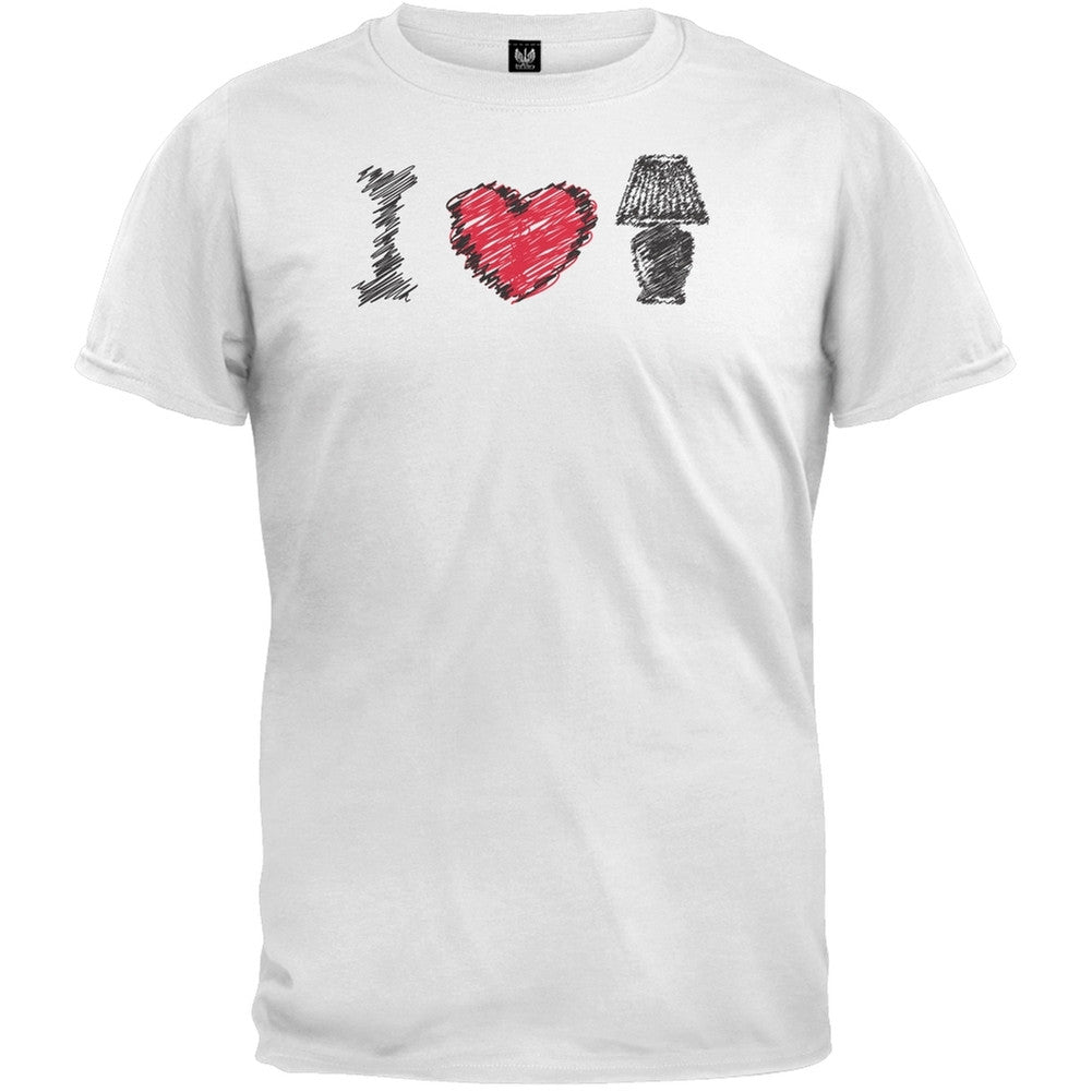 I Love Lamp Mens T-Shirt Men's T-Shirts Old Glory SM White 