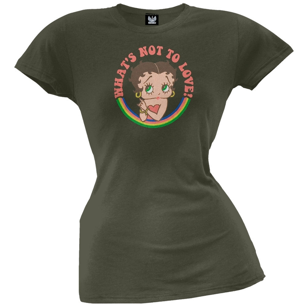 Betty Boop - What's Not To Love? Juniors T-Shirt Juniors T-Shirts Betty Boop SM Olive 