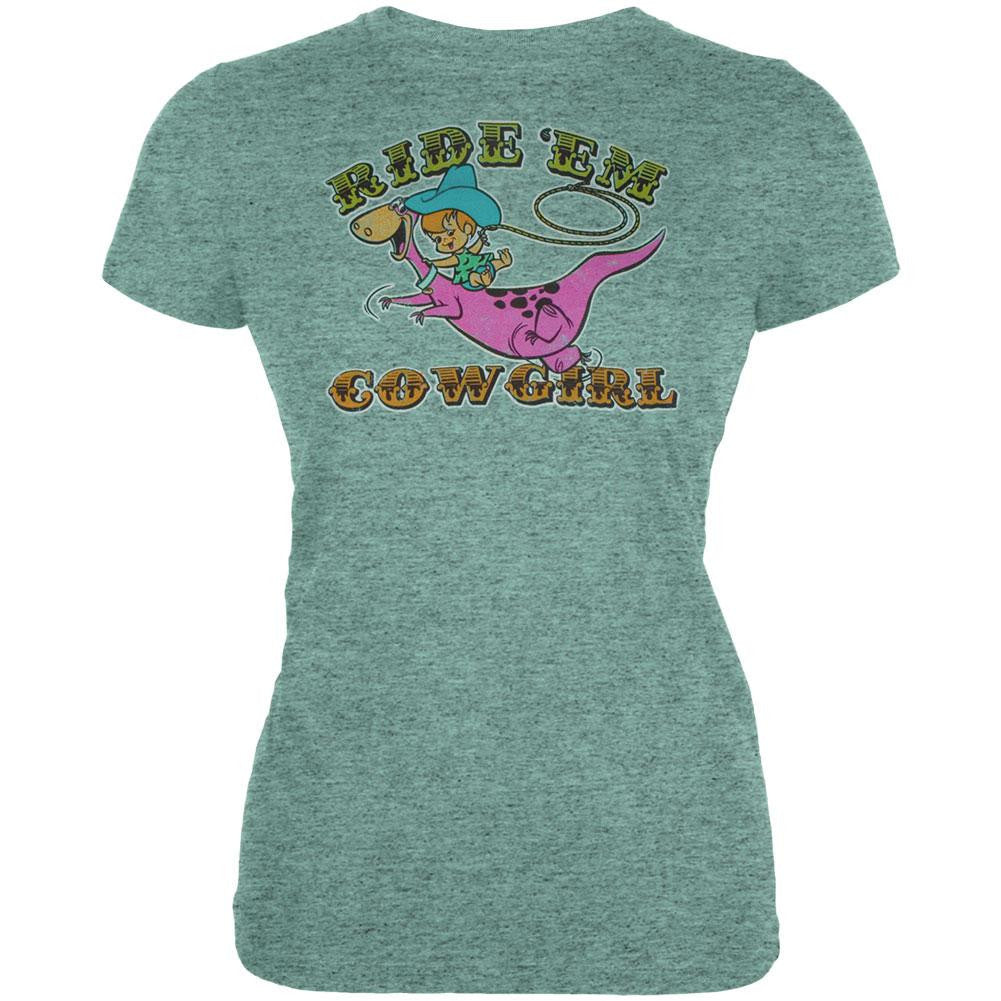 Flintstones - Ride 'Em Cowgirl Juniors T-Shirt Juniors T-Shirts Old Glory 2XL Green 