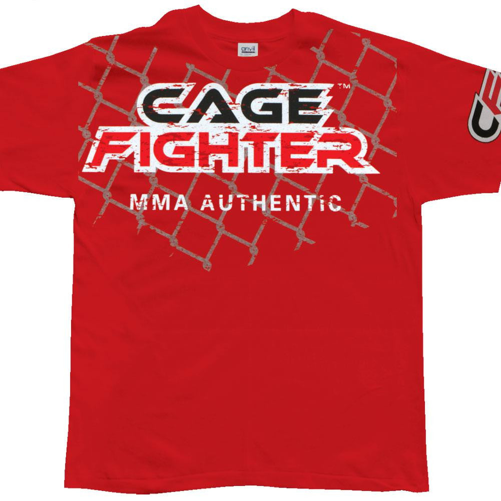 Cage Fighter - Red Small Cage T-Shirt Men's T-Shirts Cage Fighter 2XL Red 