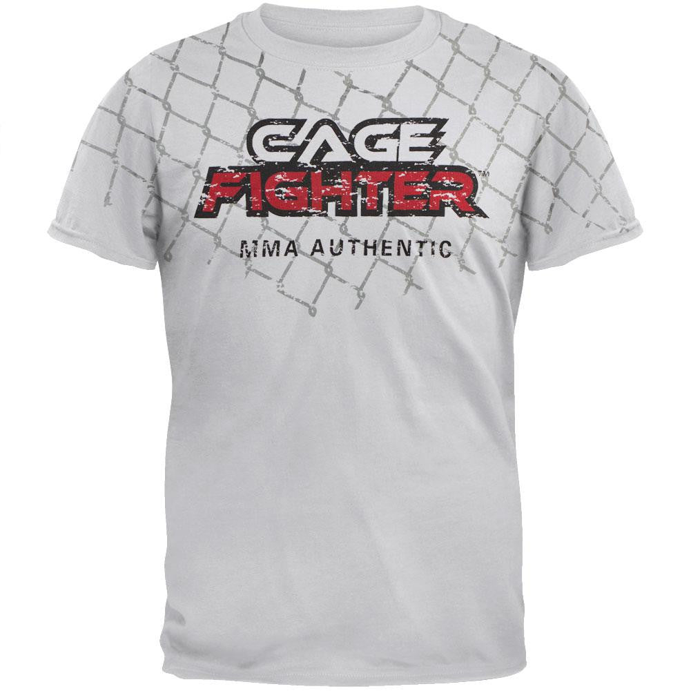 Cage Fighter - Big Cage Soft T-Shirt Men's T-Shirts Cage Fighter 2XL White 