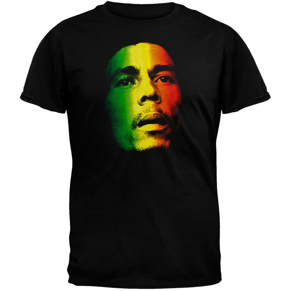 Bob Marley Tri-Color Portrait Mens T Shirt Men's T-Shirts Bob Marley MD  