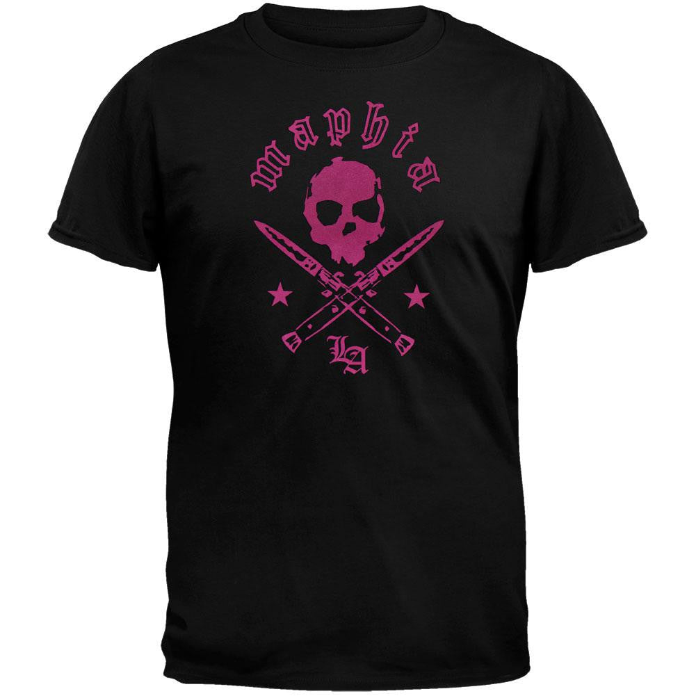 Maphia - Pink Skull T-Shirt Men's T-Shirts Old Glory SM Black 