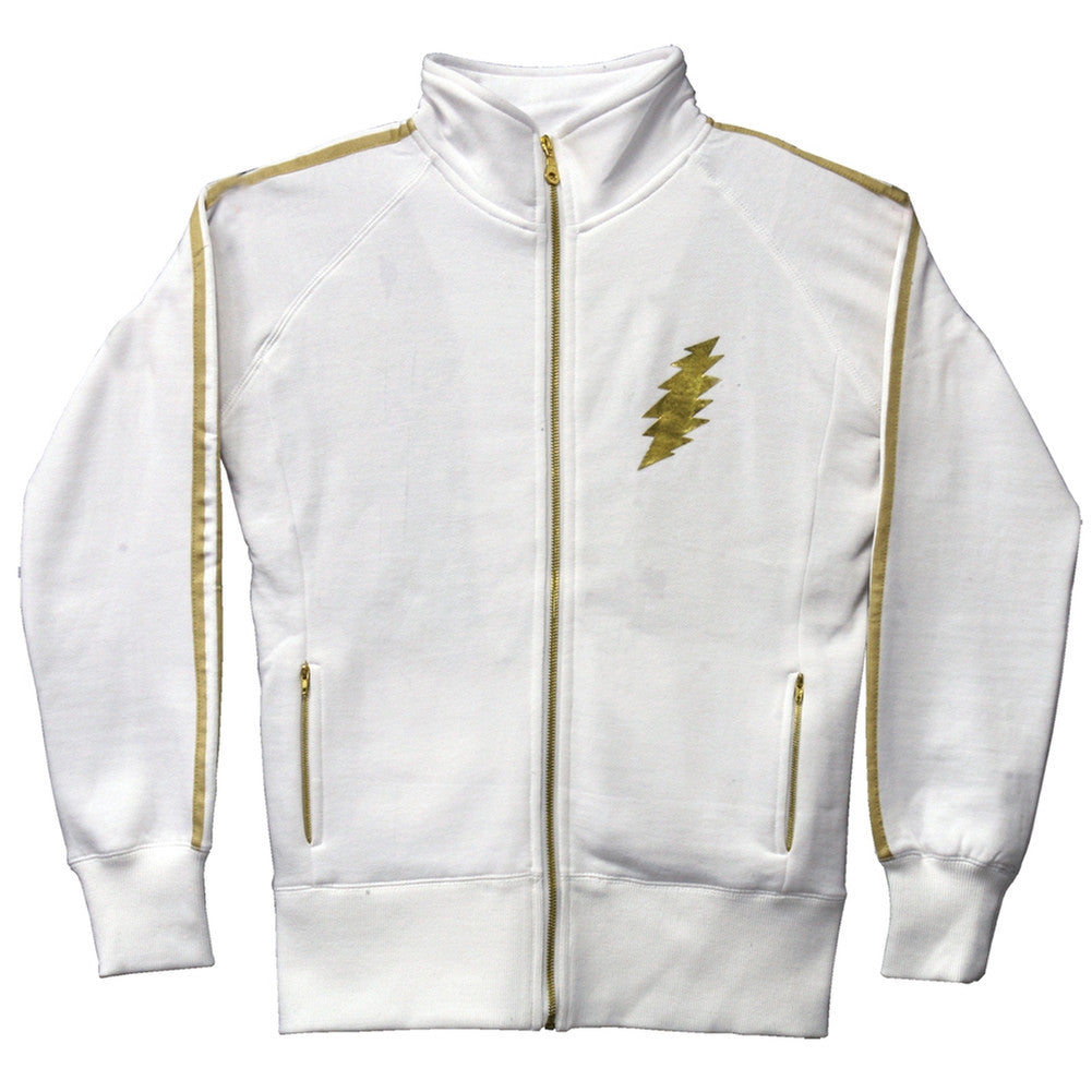 Grateful Dead - White Bolt Juniors Track Jacket Juniors Jackets Grateful Dead   