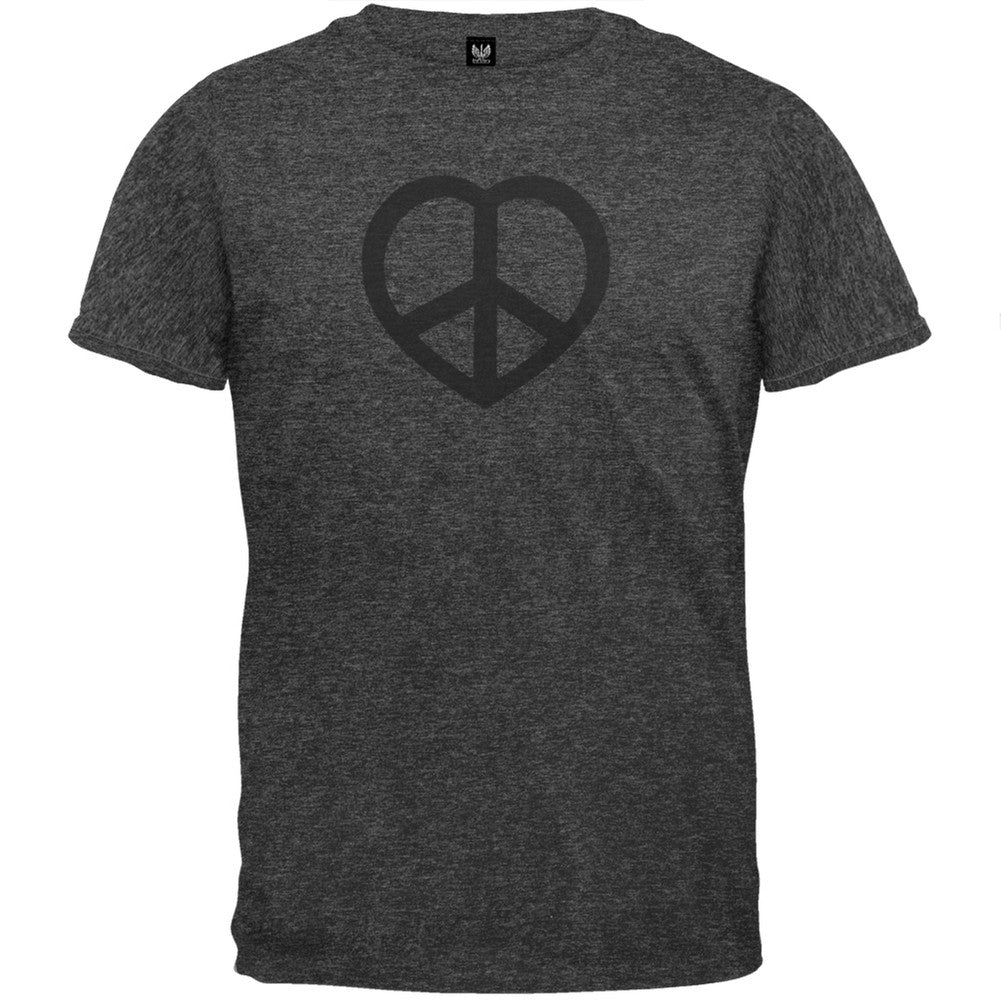 Heart Peace Sign T-Shirt - Dark Heather Men's T-Shirts Old Glory   