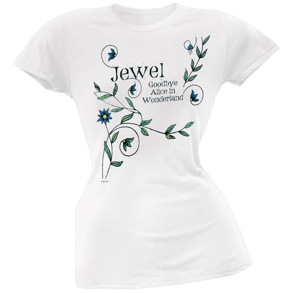 Jewel - Goodbye Alice Juniors T-Shirt Juniors T-Shirts Jewel LG White 