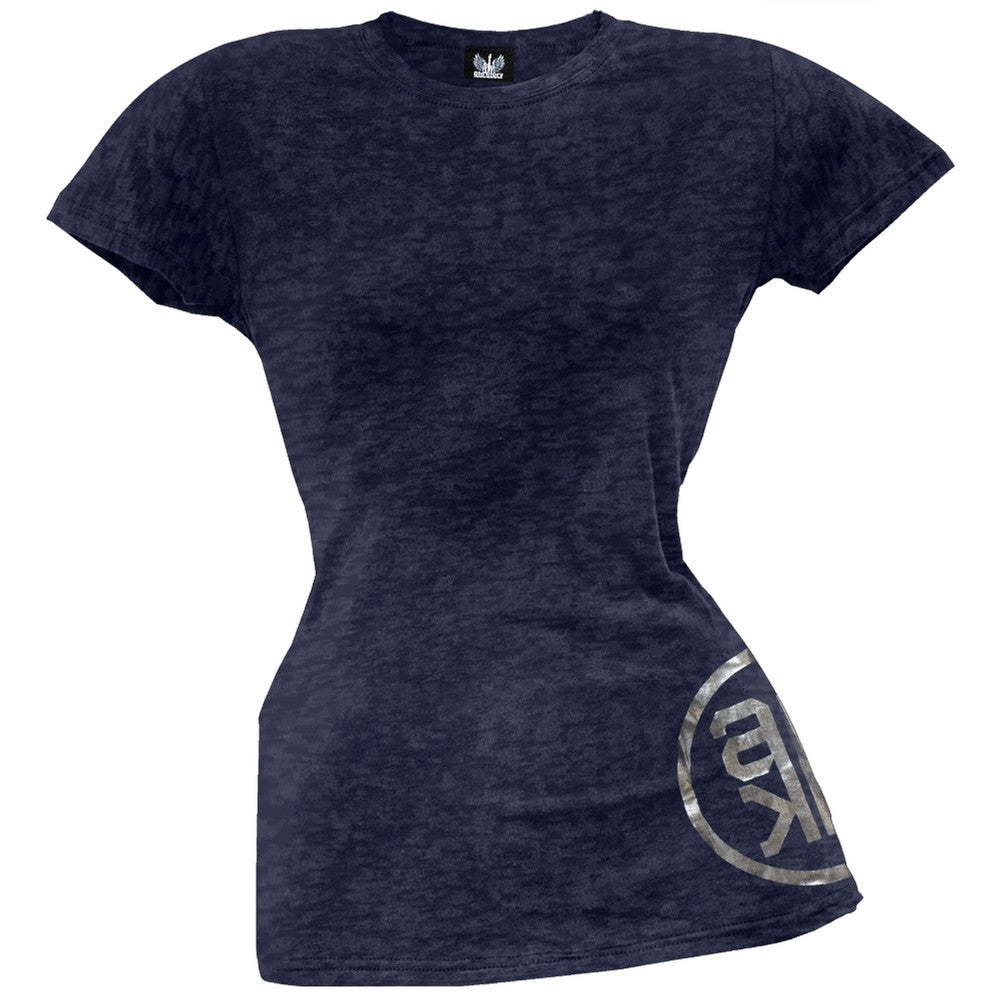 Alicia Keys - Side Logo Long Cut Juniors T-Shirt Juniors T-Shirts Alicia Keys SM Dark Blue 