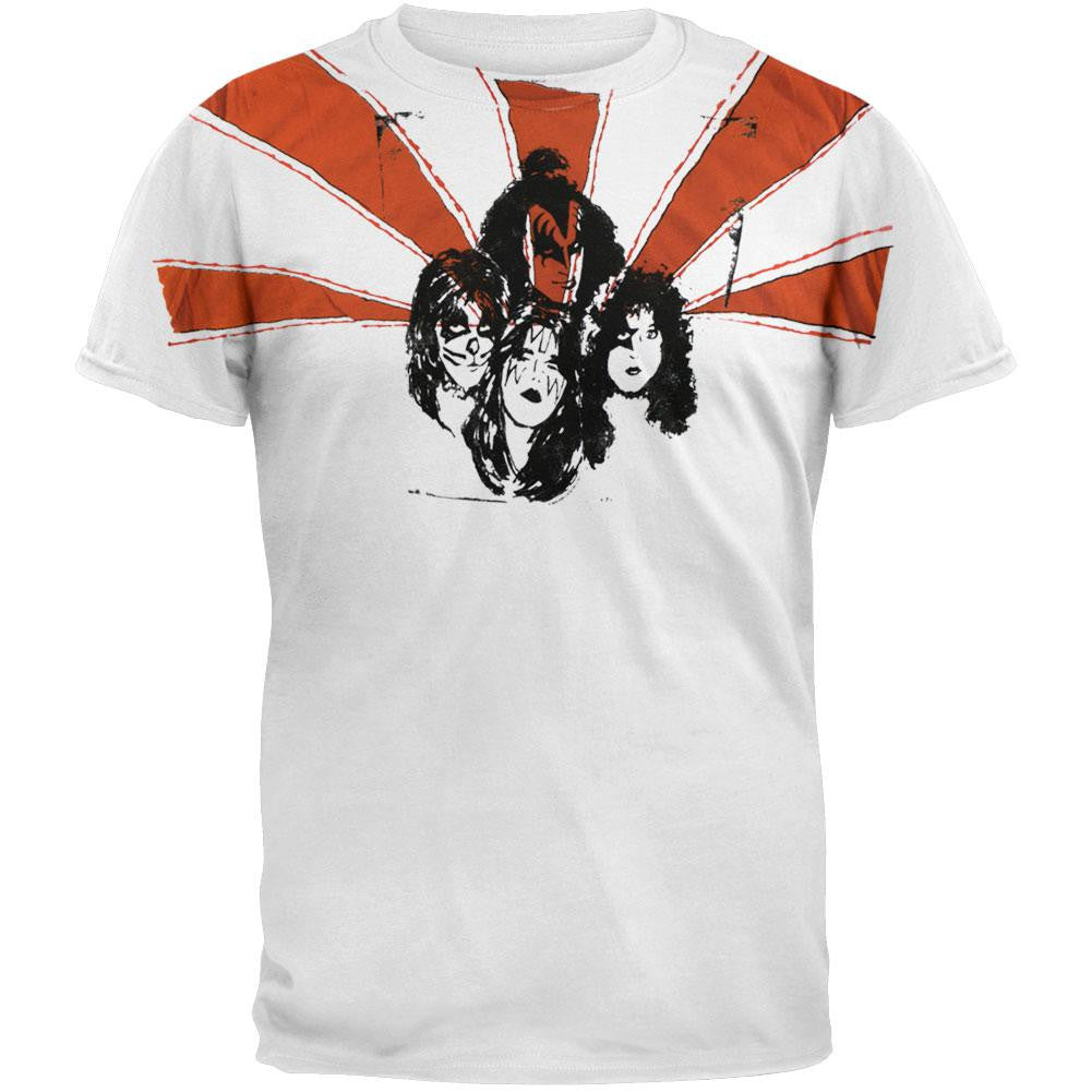 Kiss - Faces Soft T-Shirt Men's T-Shirts Kiss XS White 