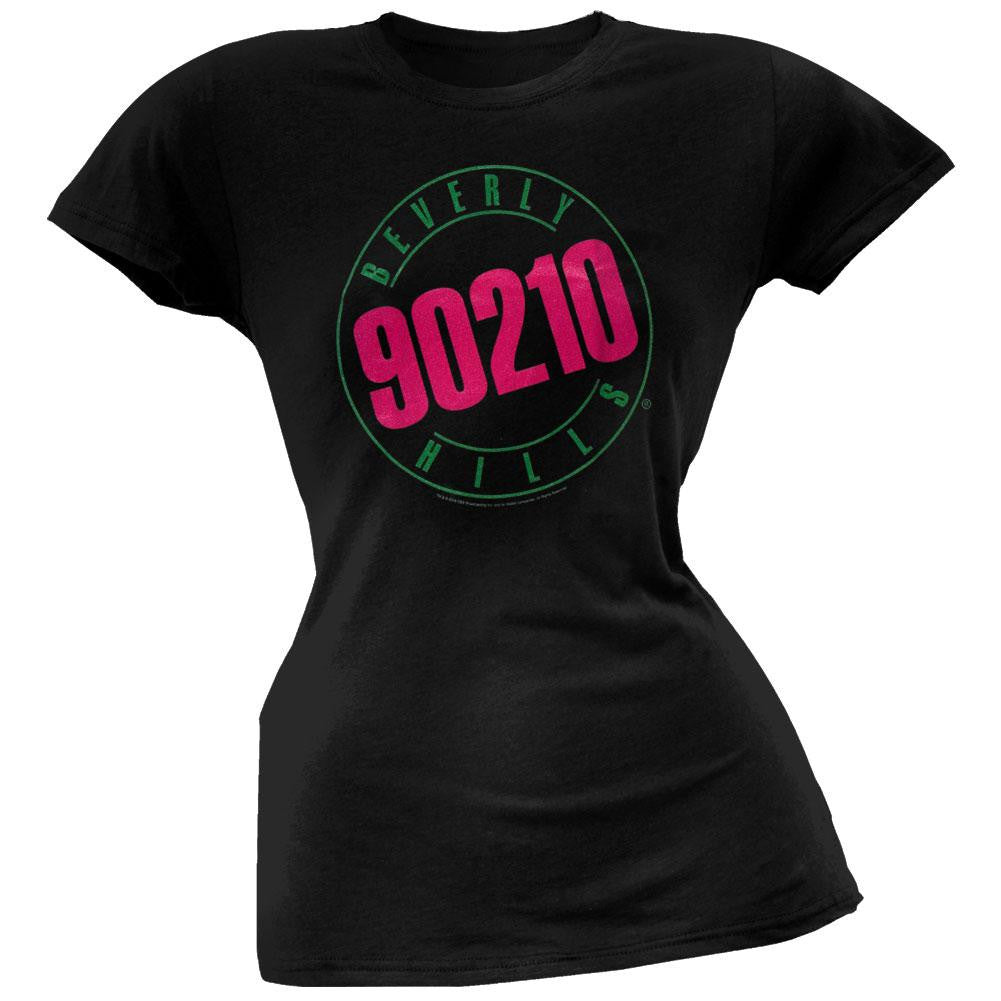 Beverly Hills 90210 - Neon Logo Juniors T-Shirt Juniors T-Shirts Beverly Hills 90210 SM Black 
