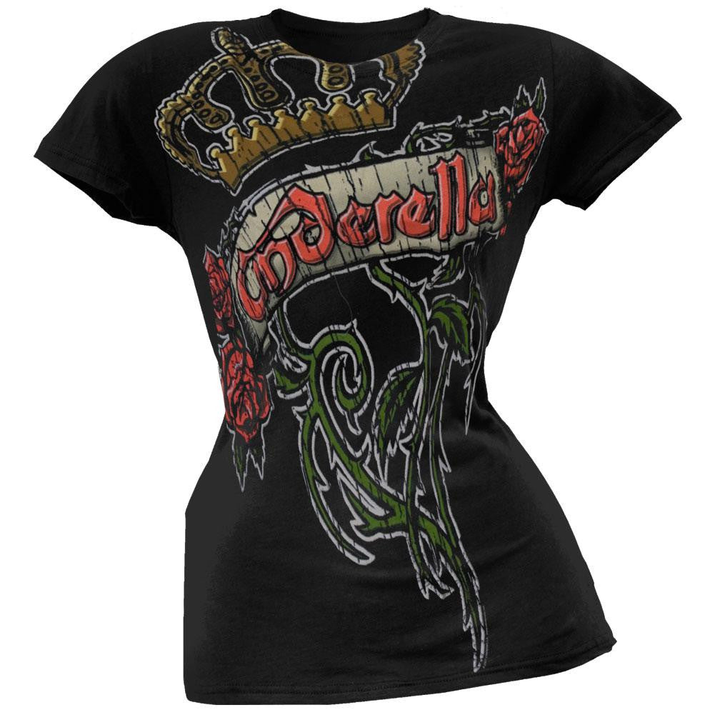 Cinderella - Crown Skull Juniors T-Shirt Juniors T-Shirts Cinderella LG Black