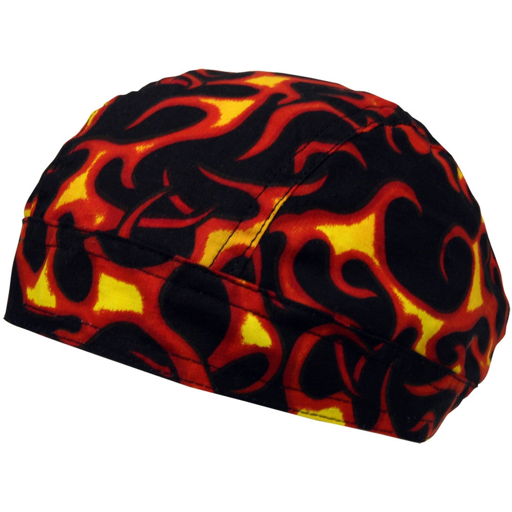 All-Over Flames Black Headwrap Head Wraps Old Glory   