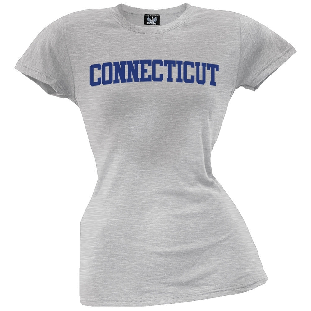 Connecticut Juniors T-Shirt Juniors T-Shirts Old Glory LG Grey 