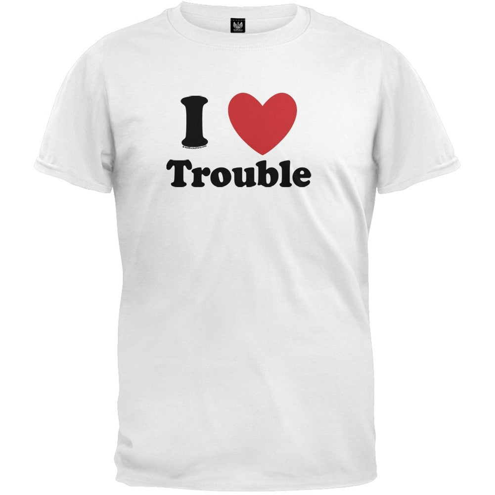 I Heart Trouble T-Shirt Men's T-Shirts Old Glory 2XL White 