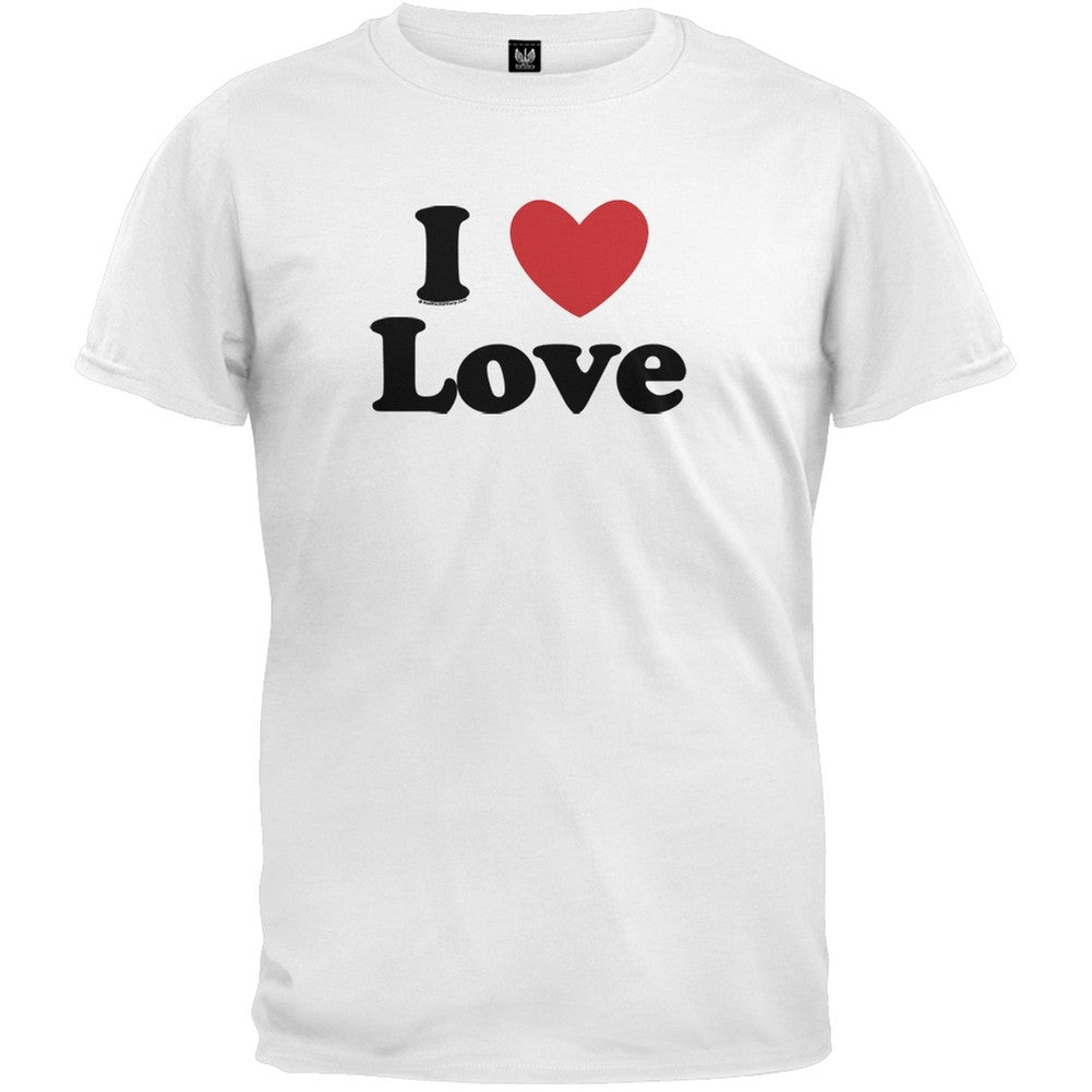 I Heart Love T-Shirt Men's T-Shirts Old Glory 2XL White 