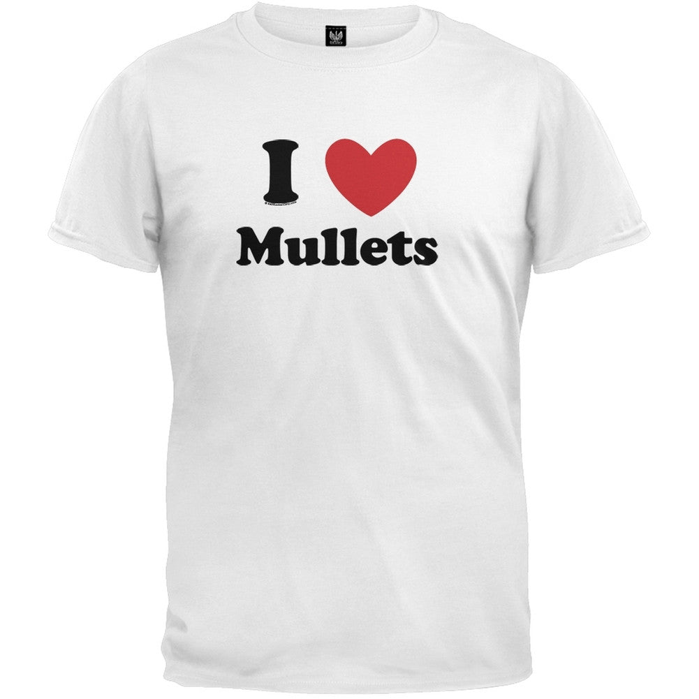 I Heart Mullets T-Shirt Men's T-Shirts Old Glory 2XL White 