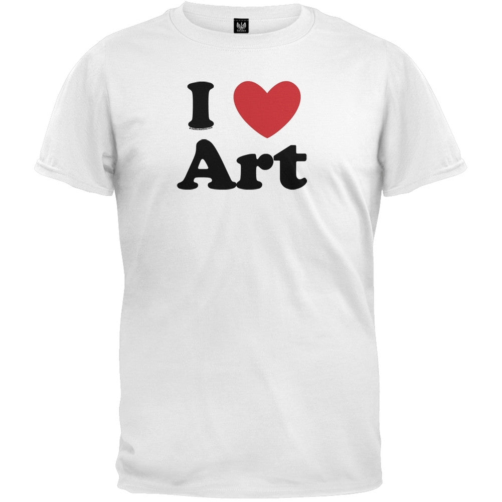 I Heart Art T-Shirt Men's T-Shirts Old Glory 2XL White 