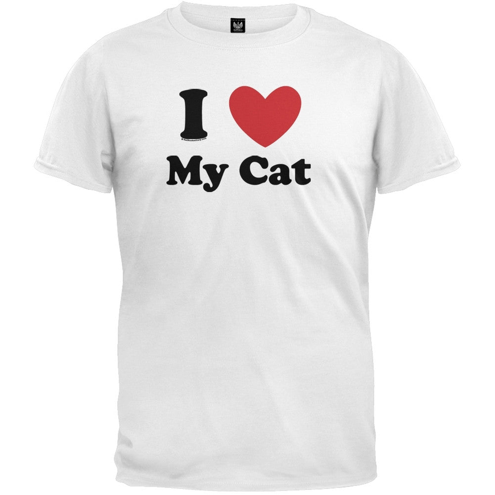 I Heart My Cat Adult T-Shirt Men's T-Shirts Old Glory SM  