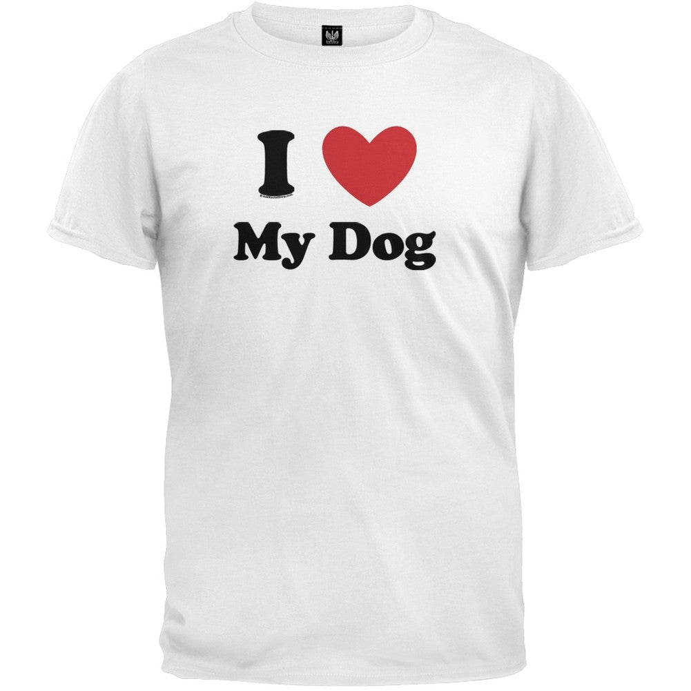 I Heart My Dog Adult T-Shirt Men's T-Shirts Old Glory SM  