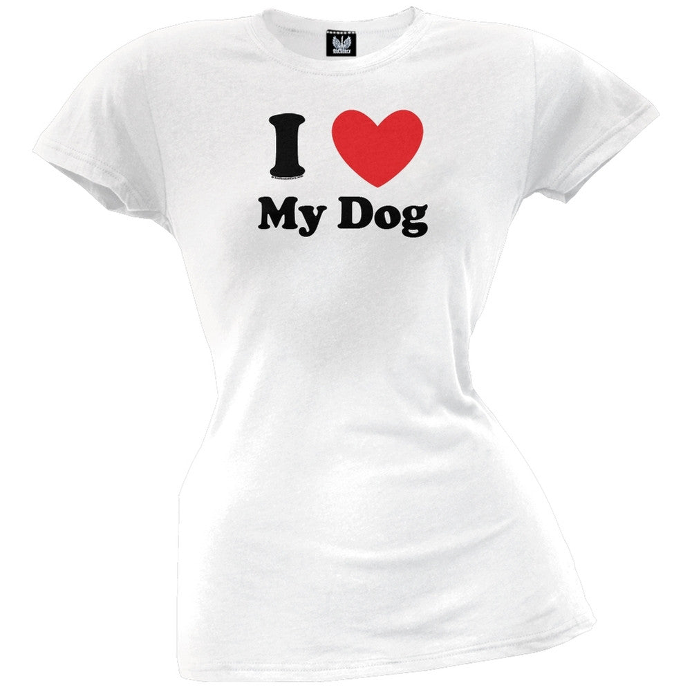 I Heart My Dog Juniors T-Shirt Juniors T-Shirts Old Glory SM  