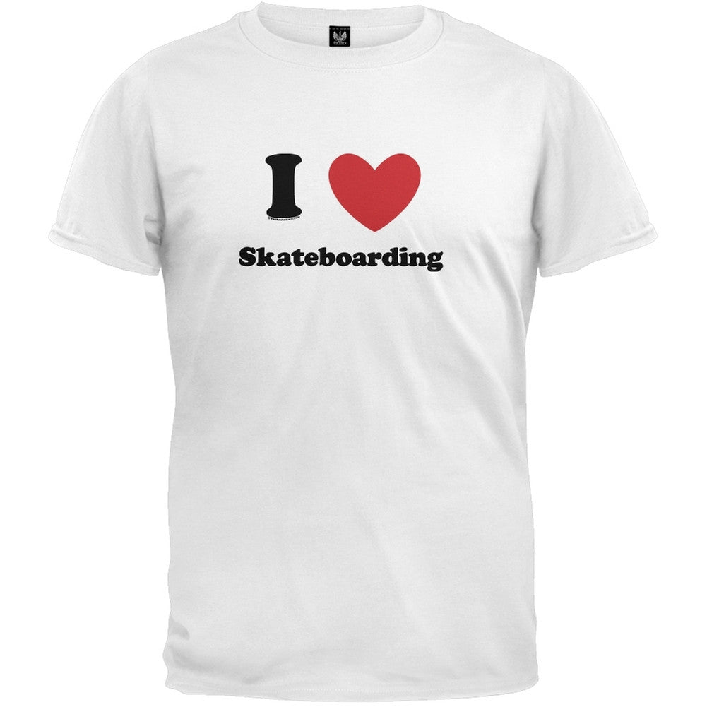 I Heart Skateboarding T-Shirt Men's T-Shirts Old Glory 2XL White 