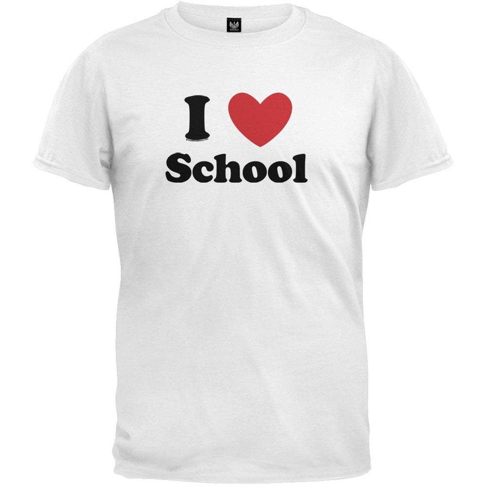 I Heart School T-Shirt Men's T-Shirts Old Glory 2XL White 