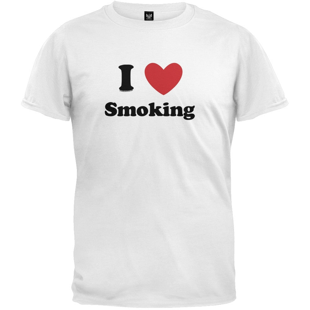 I Heart Smoking T-Shirt Men's T-Shirts Old Glory 2XL White 