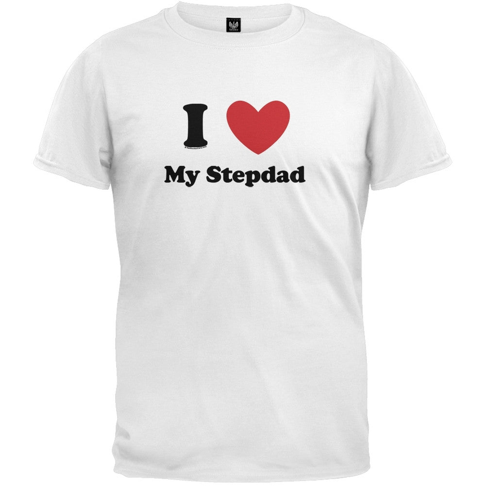 I Heart My Stepdad T-Shirt Men's T-Shirts Old Glory 2XL White 