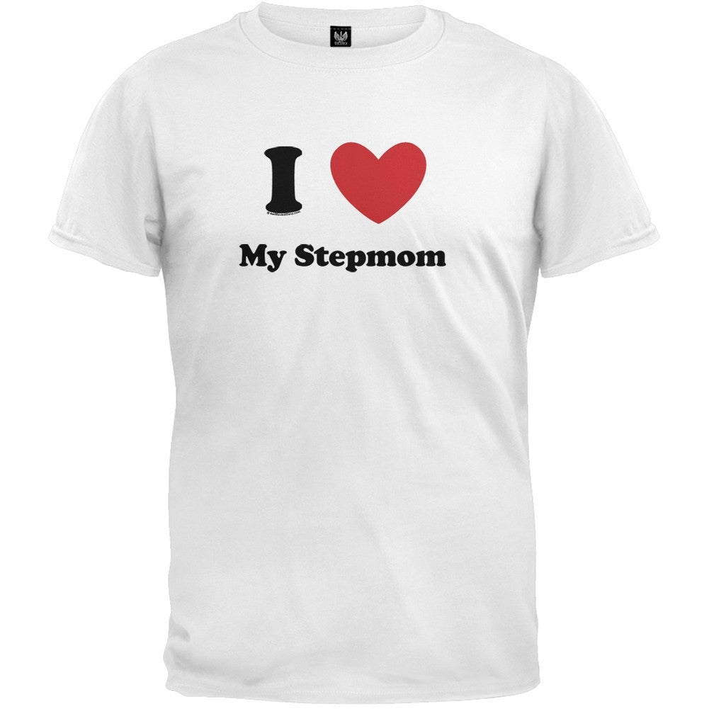 I Heart My Stepmom T-Shirt Men's T-Shirts Old Glory 2XL White 