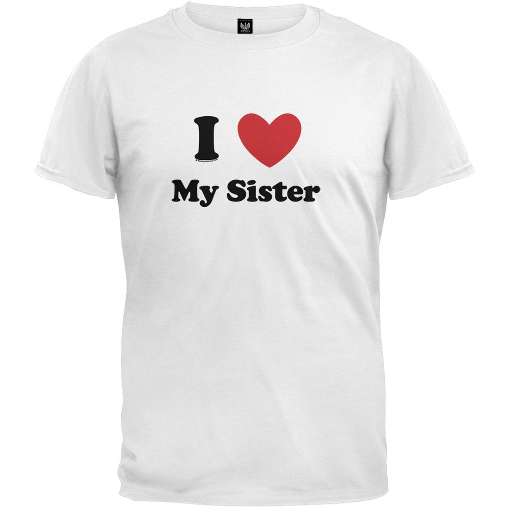 I Heart My Sister T-Shirt Men's T-Shirts Old Glory 2XL White 