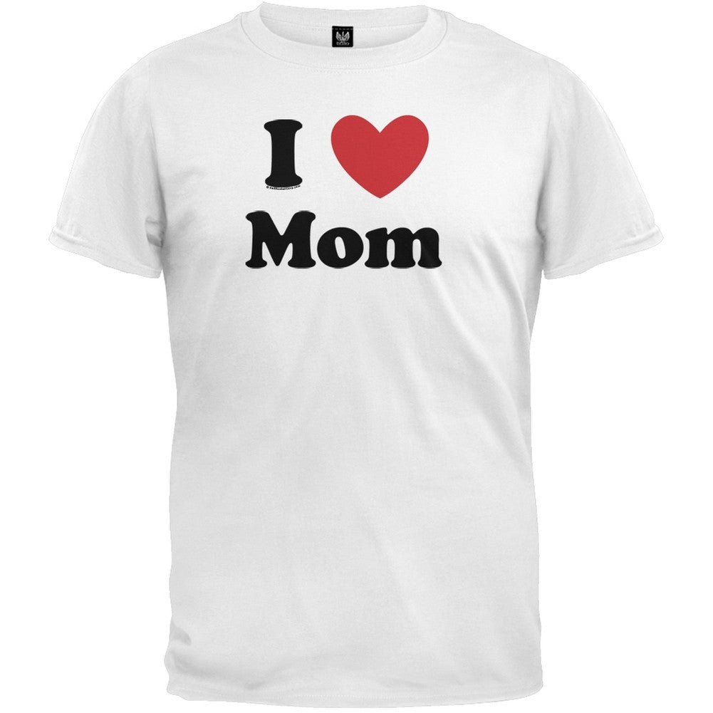 I Heart Mom T-Shirt Men's T-Shirts Old Glory 2XL White 