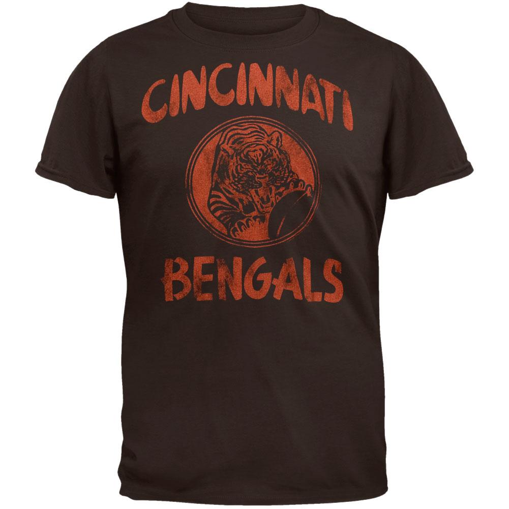 Cincinnati Bengals - Throwback Soft T-Shirt Men's T-Shirts Cincinnati Bengals SM Black 