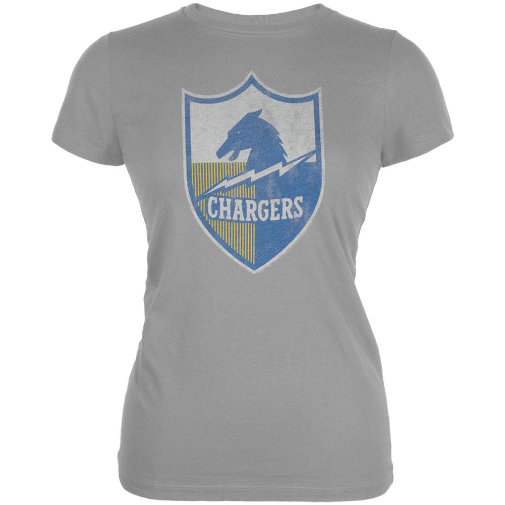 San Diego Chargers - Distressed Logo Juniors T-Shirt Juniors T-Shirts San Diego Chargers LG Grey 
