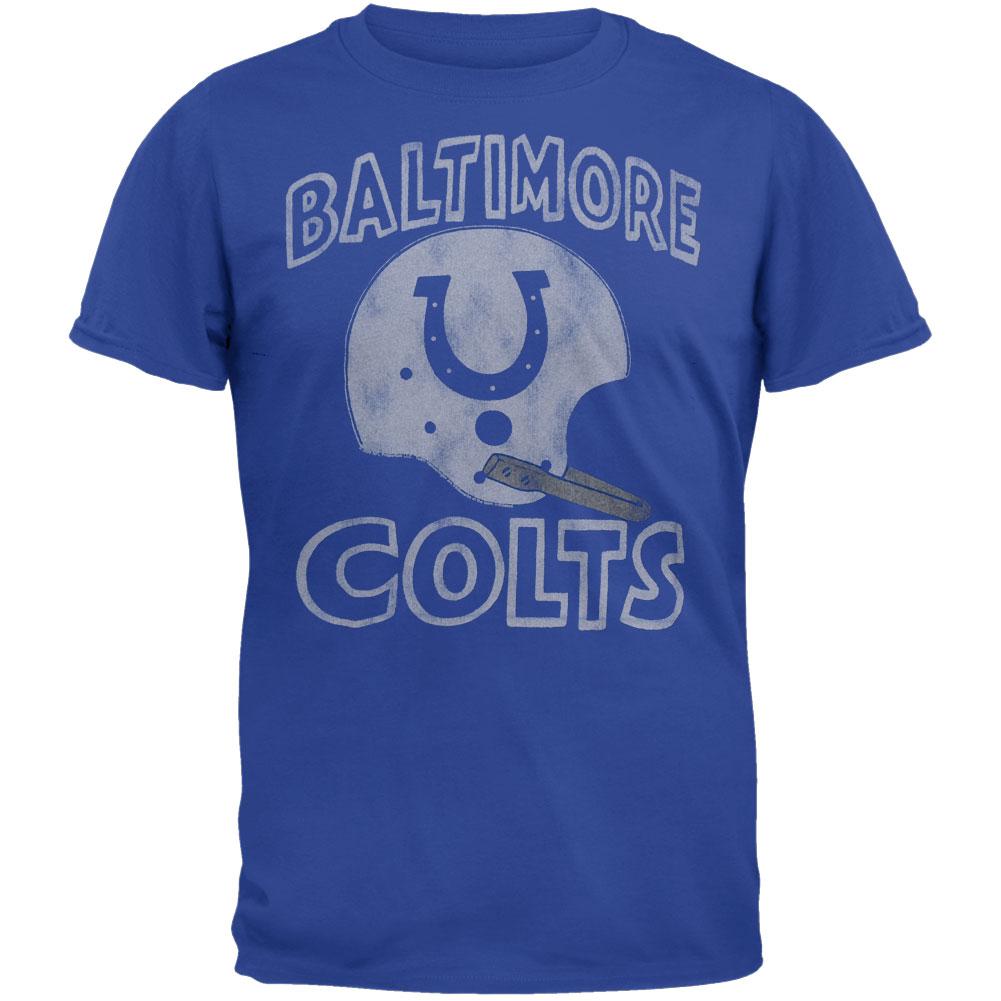 Baltimore Colts - Old School Helmet Soft T-Shirt Men's T-Shirts Indianapolis Colts SM Blue 