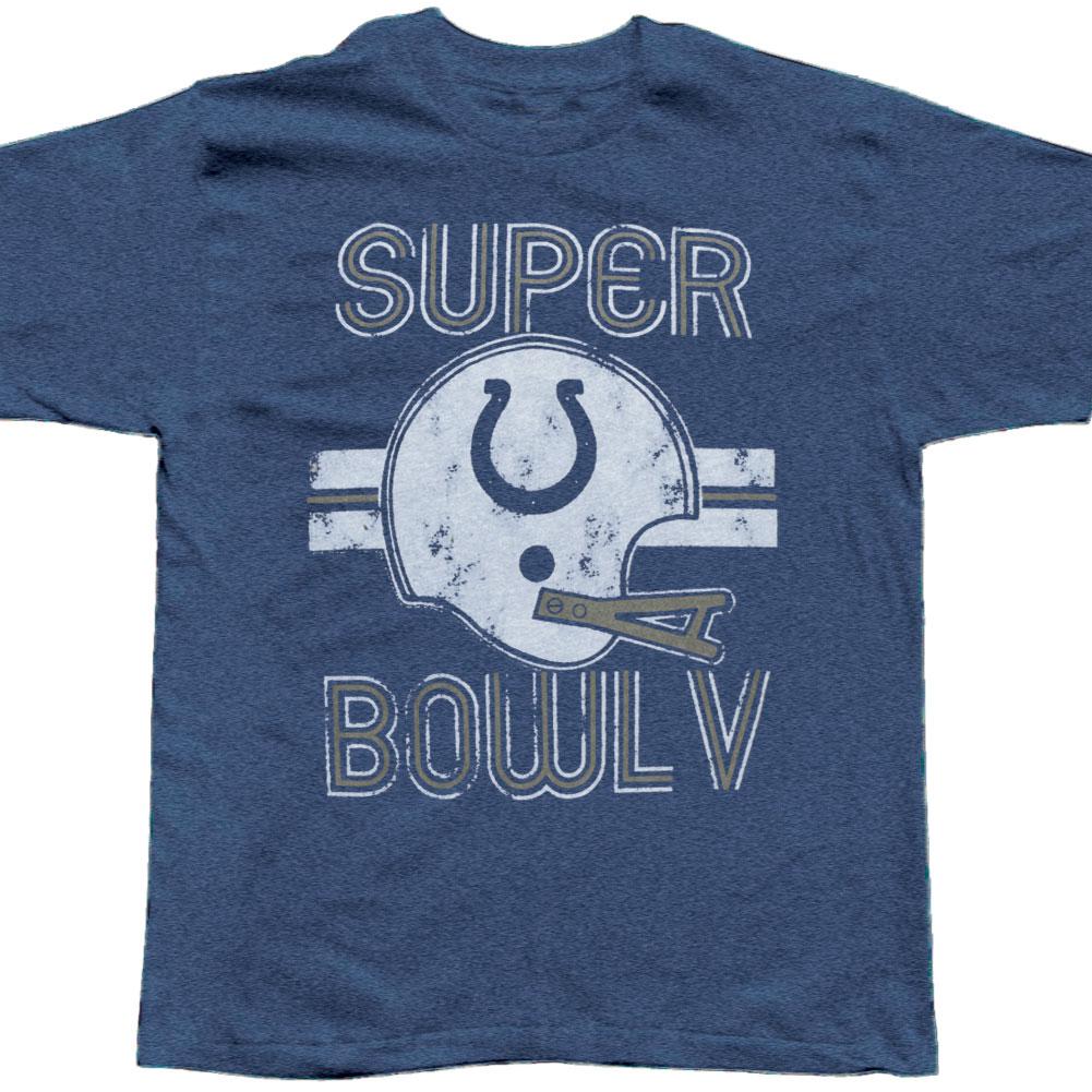 Indianapolis Colts - Super Bowl V Soft T-Shirt Men's T-Shirts Indianapolis Colts LG Blue 