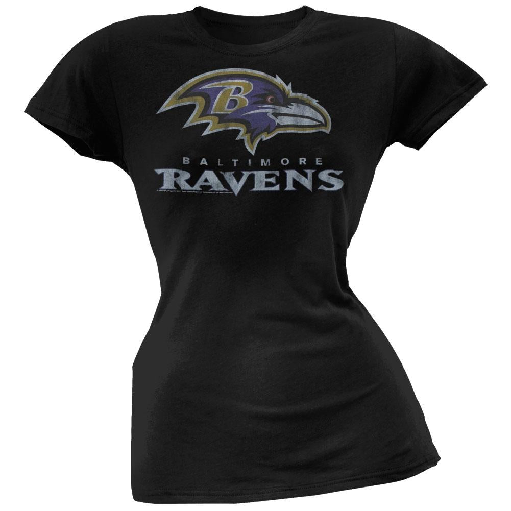 Baltimore Ravens - Large Logo Juniors T-Shirt Juniors T-Shirts Baltimore Ravens XL Black 