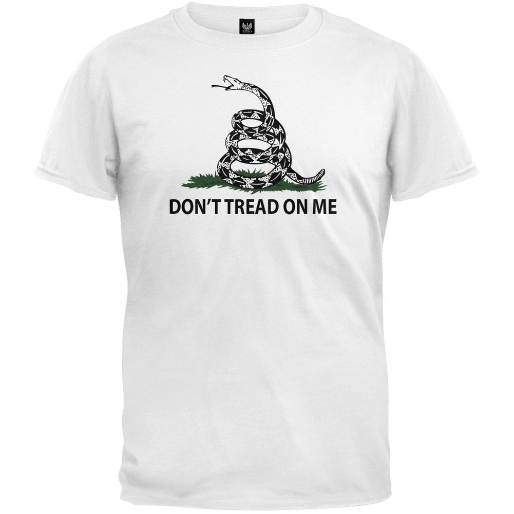 Don't Tread On Me White T-Shirt Men's T-Shirts Old Glory   