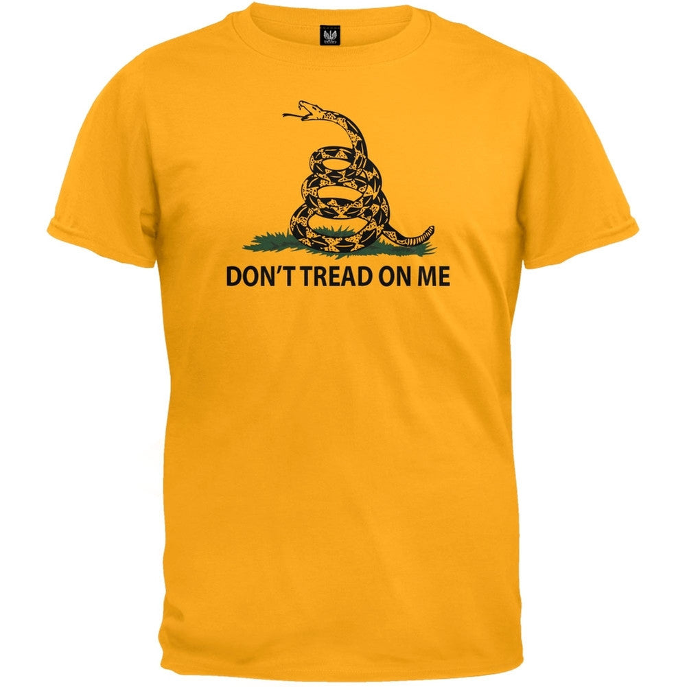 Don't Tread On Me Gadsden Flag Gold T-Shirt Men's T-Shirts Old Glory   