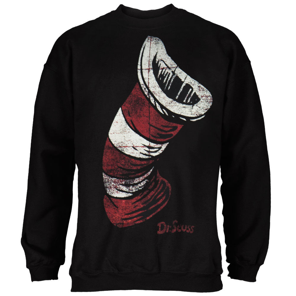 Dr. Seuss - Big Hat Crew Neck Sweatshirt Men's Sweatshirts Dr. Seuss MD Black 