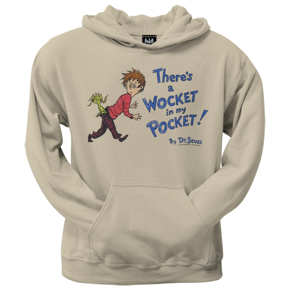 Dr. Seuss - Wocket Cover Distressed Hoodie Men's Hoodies Dr. Seuss SM Tan 